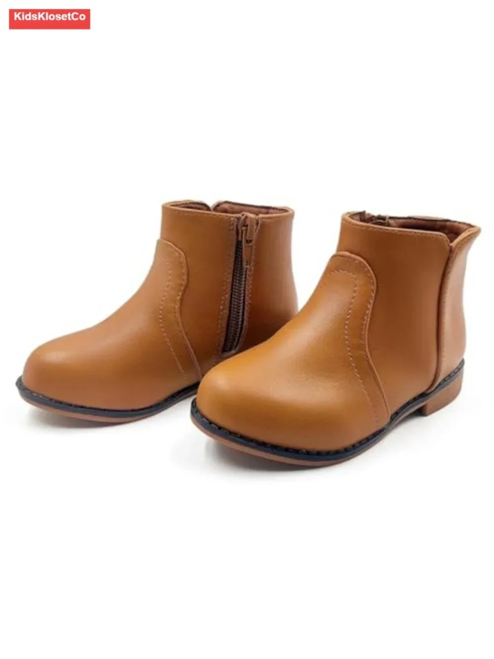 Girls Ankle Boots Suede Side Zip Classic Round Toe Rubber Sole